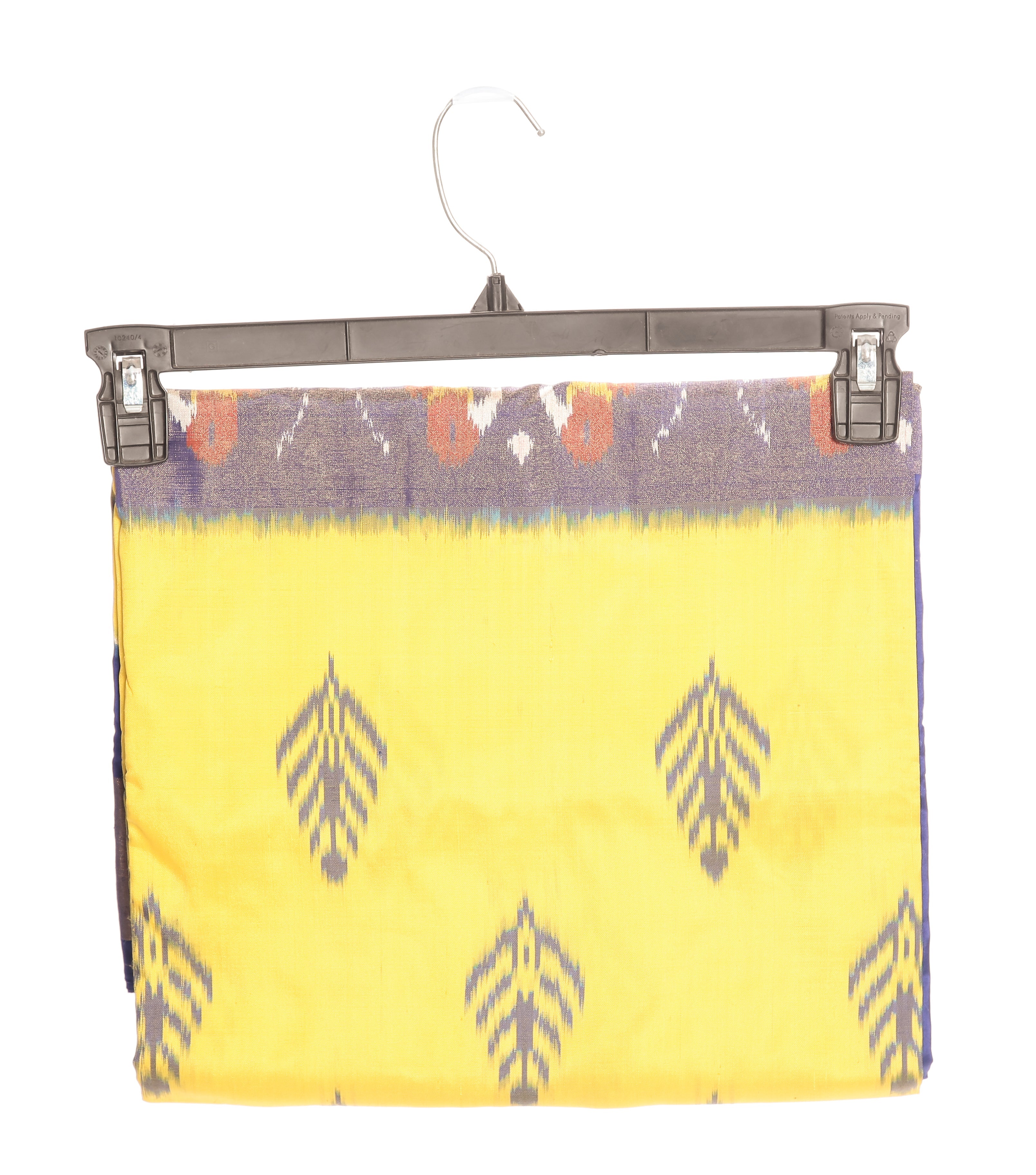 Yellow Pochampally Saree - Ikkat Silk Sarees with Blue Border